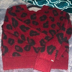 PINK Red Leopard Sweater